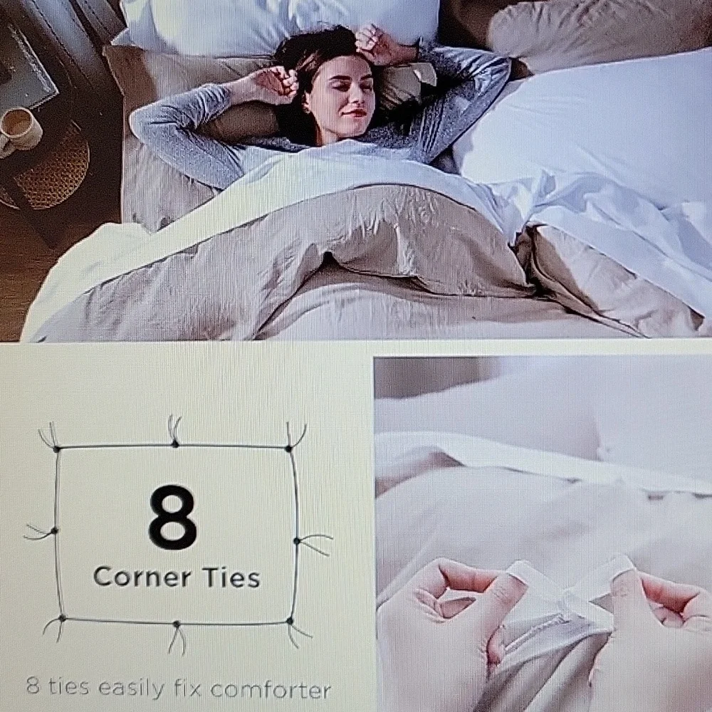 Bedsure tan 3 piece duvet cover set Full 80x90